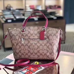 NWT Coach Khaki Dark Fuchsia Prairie Canvas